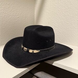 Black Cowboy Hat with Decorative Band